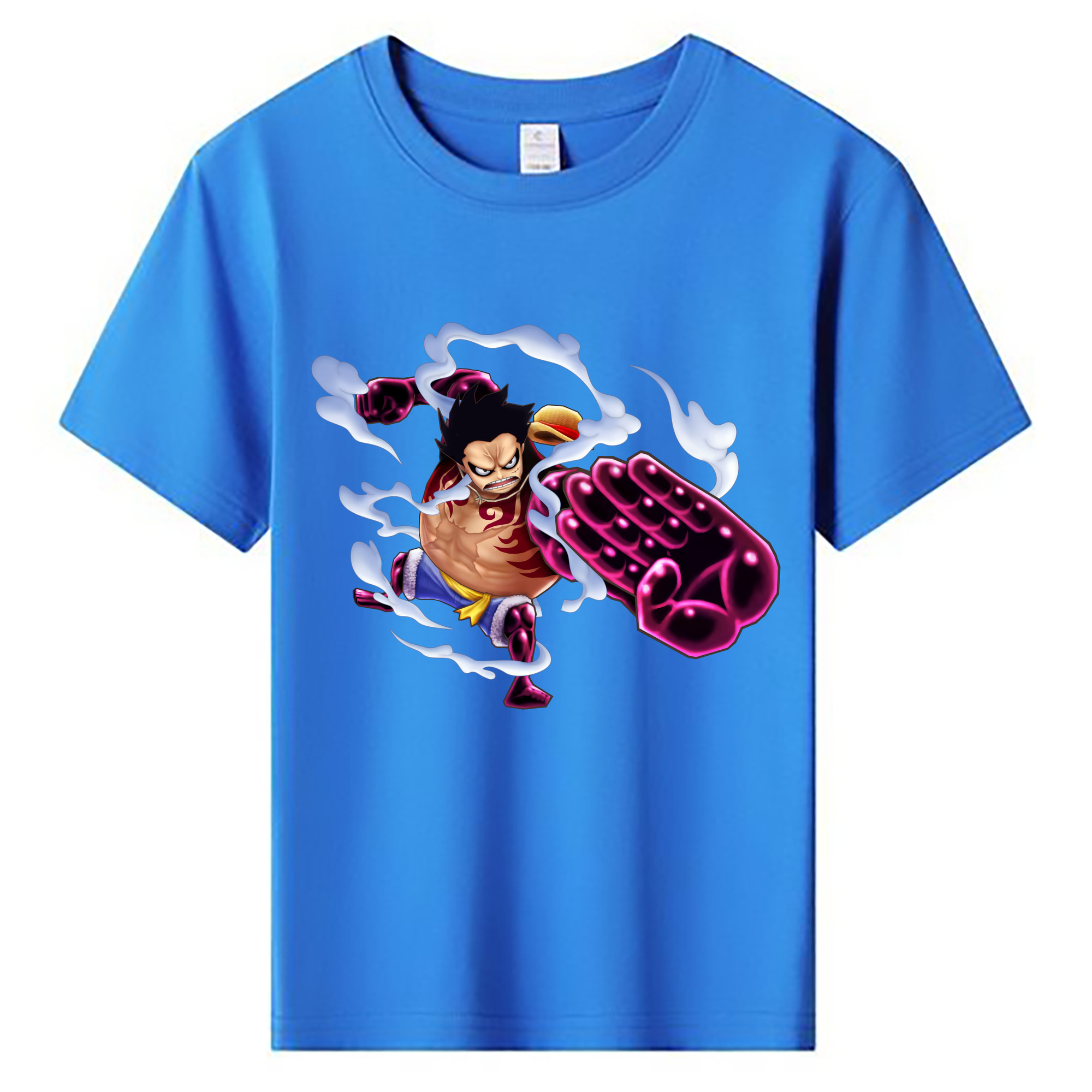 ワンピース モンキー・D・ルフィ ONE PIECE Monkey D. Luffy 綿100％キッズTシャツ（フロントプリント）
